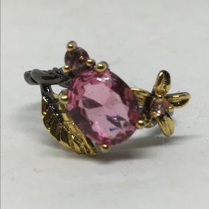 Stunning Black Silver Ring, size 8